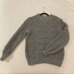 Cozy knit sweater, light heathered grey